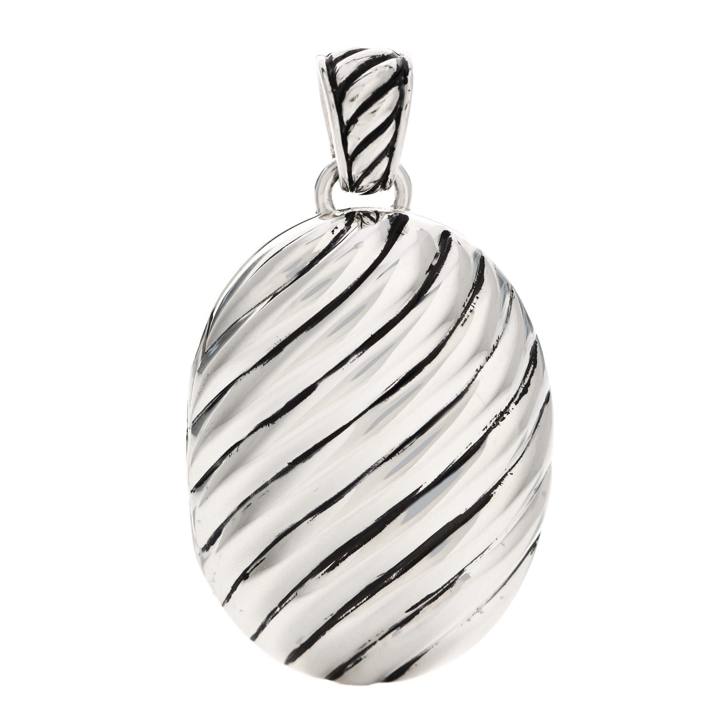 Sterling Silver Oval Cable Locket