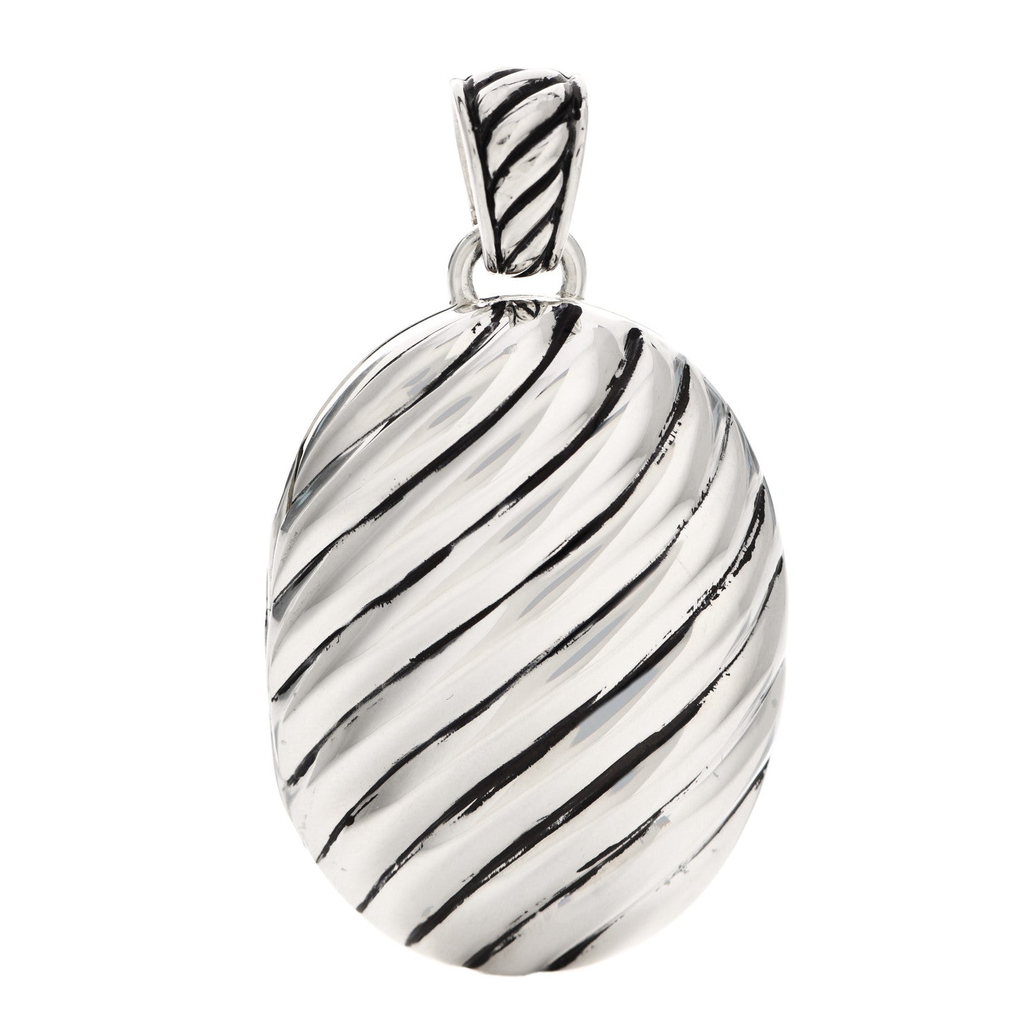 David Yurman Sterling Silver Oval Cable Locket 1 of 5
