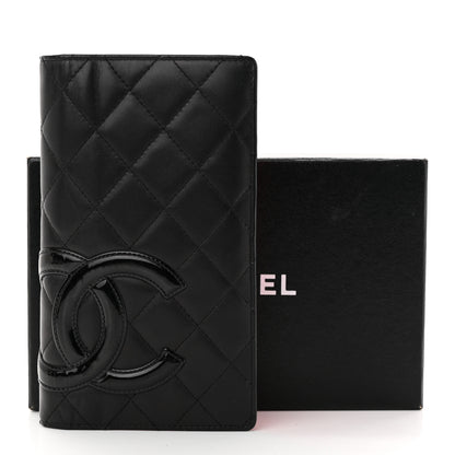 Chanel Calfskin Quilted Cambon Yen Wallet Black 10 of 10