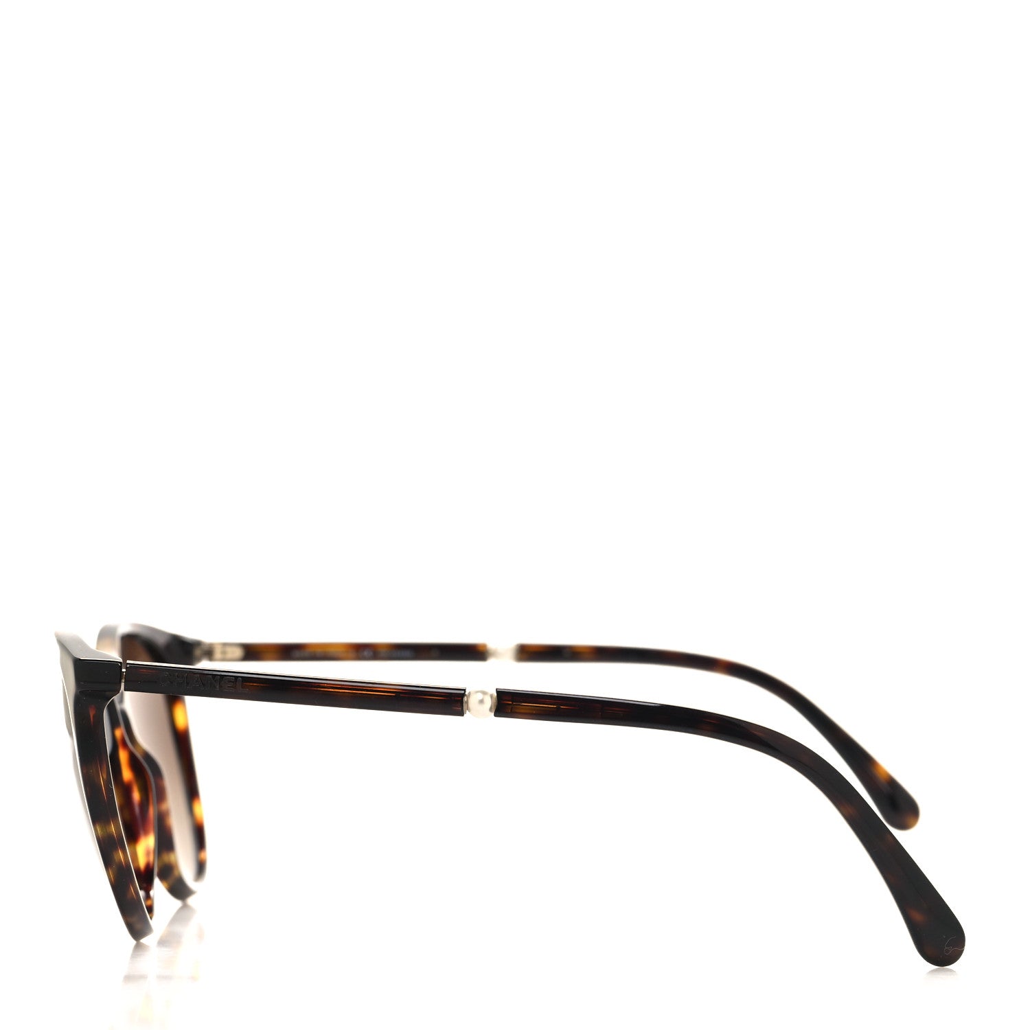 Chanel Acetate Butterfly Pearl Sunglasses 5394-H Tortoise 3 of 8