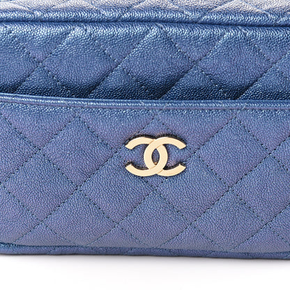 Chanel Iridescent Caviar Quilted Camera Case Blue 9 of 10