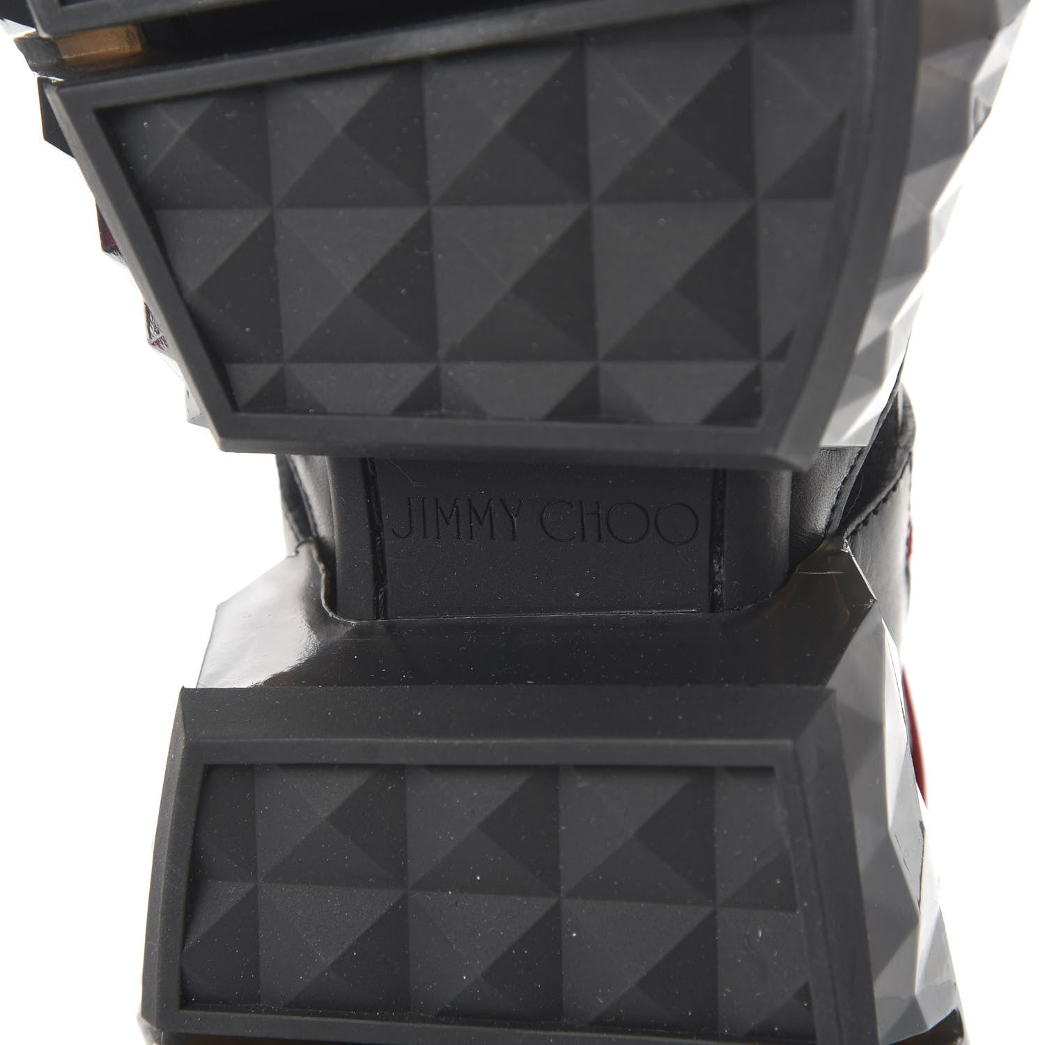 Jimmy Choo Mesh Suede Diamond Trail Sneaker 40 Black Red 6 of 9