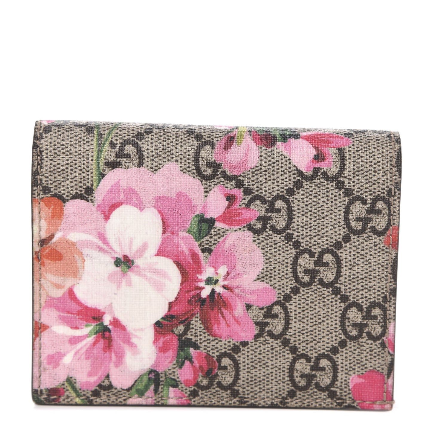 GG Supreme Monogram Blooms Card Case Beige Multicolor Dry Rose