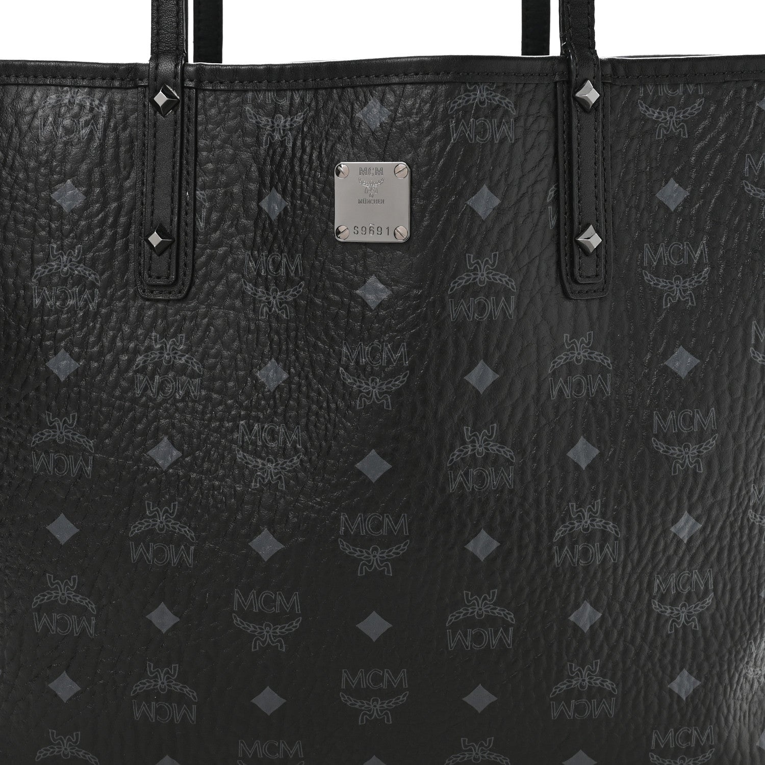MCM Visetos Medium Project Reversible Shopper Tote Black 10 of 15
