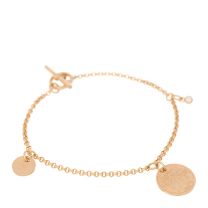 Hermes 18K Rose Gold Diamond PM Ex-Libris Bracelet SH 1 of 4