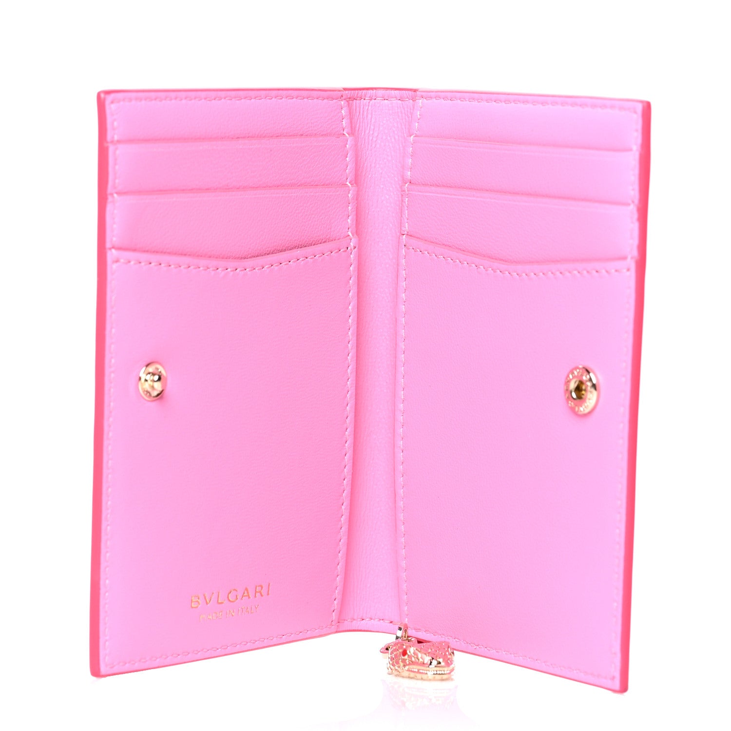 Bulgari Serpenti Calfskin Card Case Fuchsia Pink 5 of 10