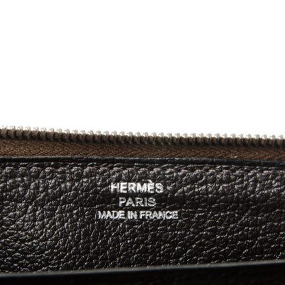 Hermes Ostrich Azap Wallet Chocolate 6 of 7