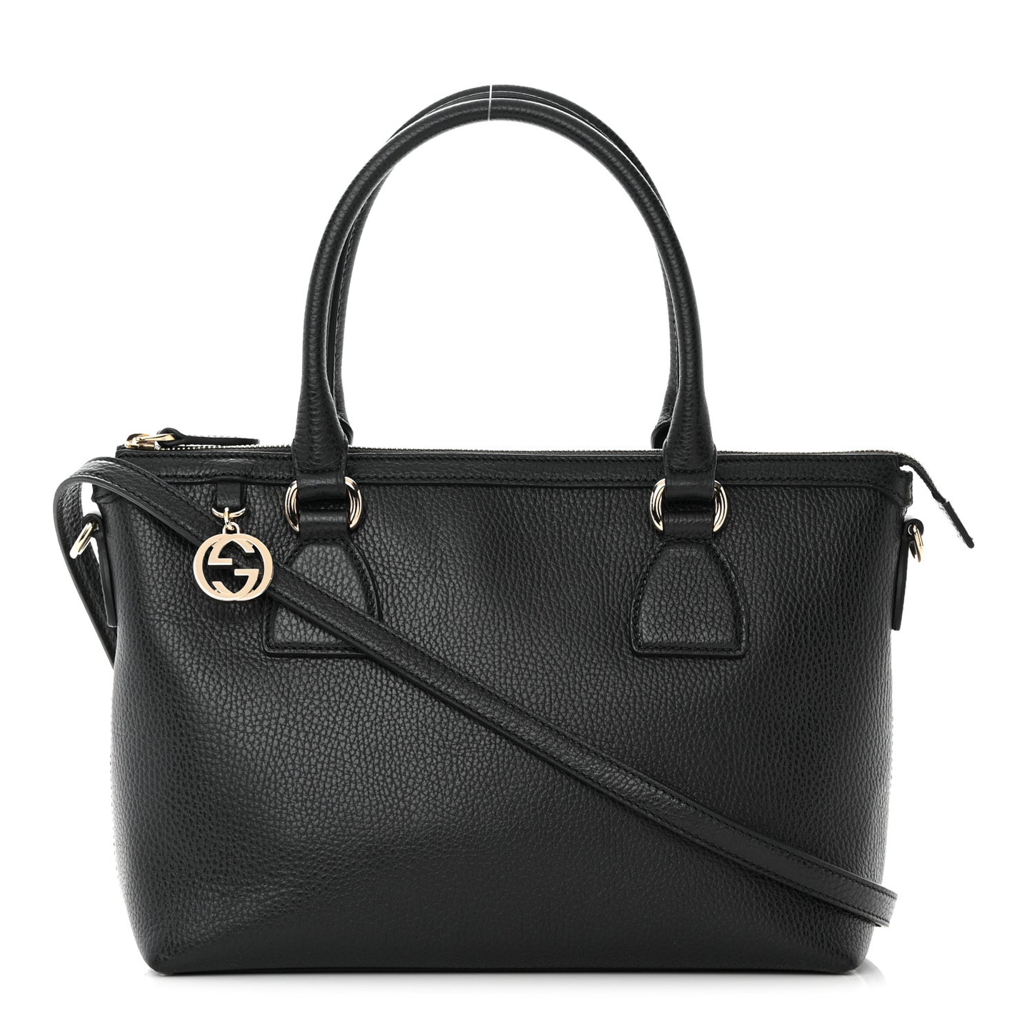 Dollar Calfskin GG Charm Satchel Black