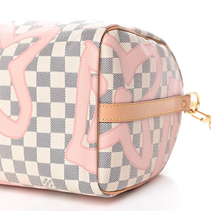 Louis Vuitton Damier Azur Tahitienne Speedy Bandouliere 30 Rose Ballerine 10 of 11