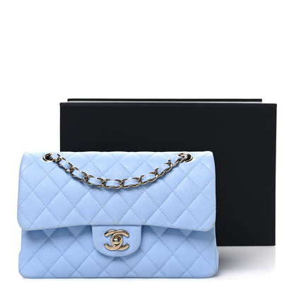 Chanel Caviar Quilted Small Double Flap Light Blue 13 of 13