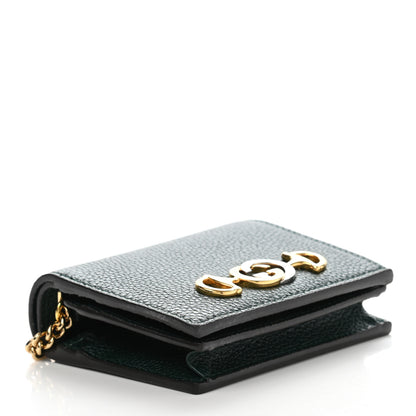 Gucci Grainy Calfskin Zumi Chain Card Case Wallet Vintage Green 4 of 8