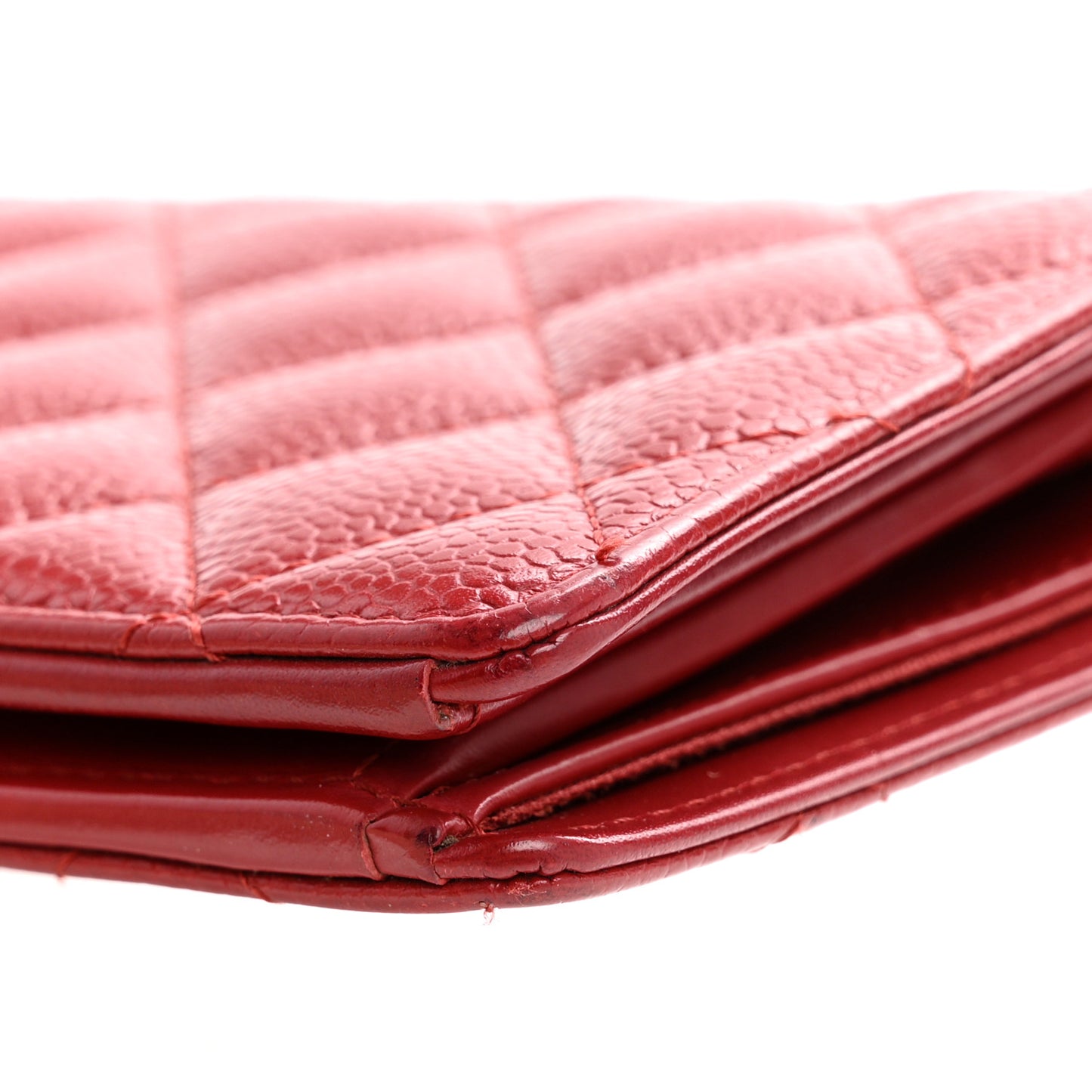 Caviar Quilted Yen Wallet Red