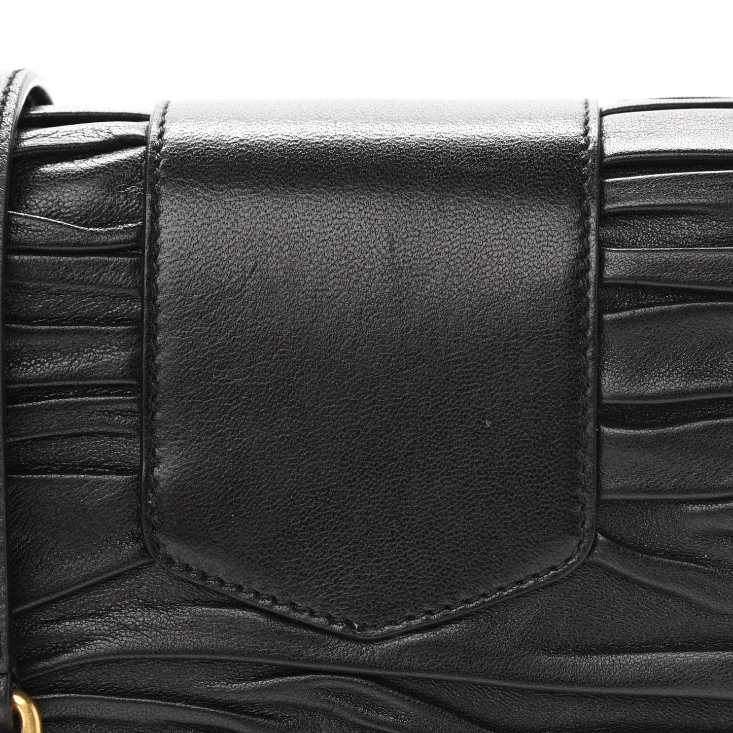 Lamskin Chrissie Chain Shoulder Bag Black