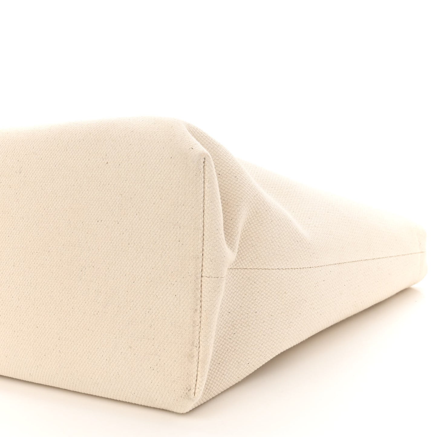 Canvas Calfskin Logo Print Horizontal Cabas Natural Tan