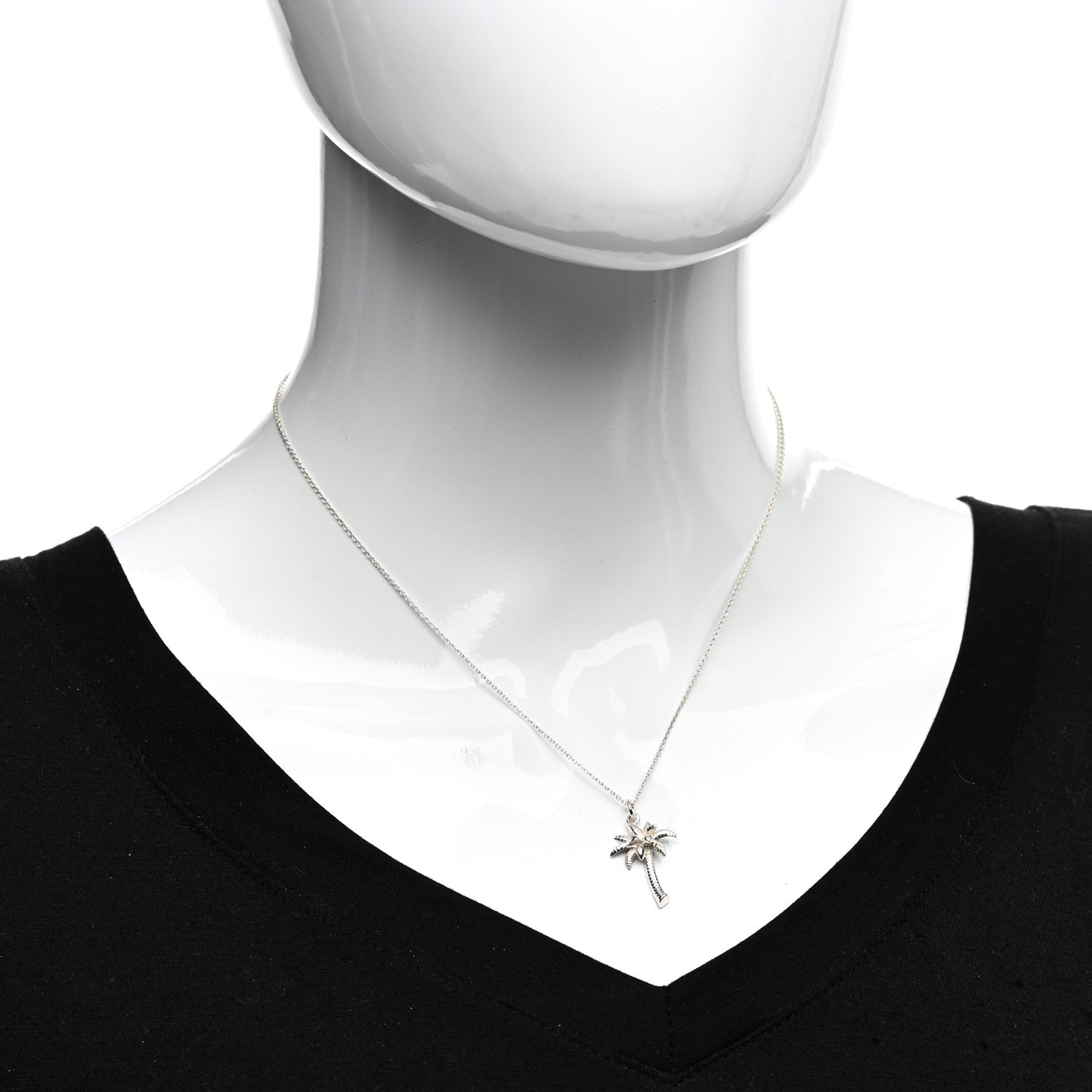 Sterling Silver Palm Tree Pendant Necklace