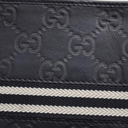 Gucci Guccissima Mens Web Bi-Fold Wallet Navy Blue 9 of 9