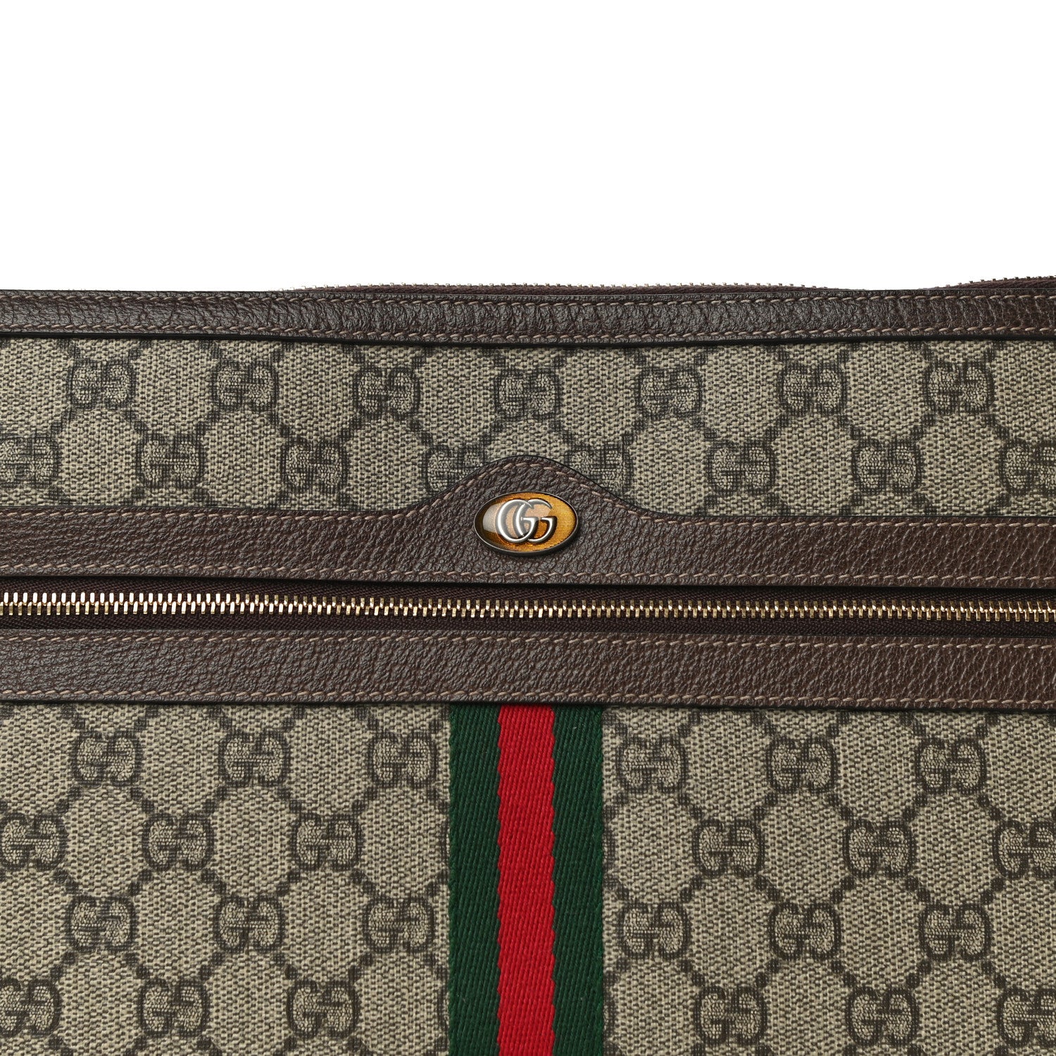 Gucci GG Supreme Monogram Large Ophidia Pouch Clutch Brown 8 of 10