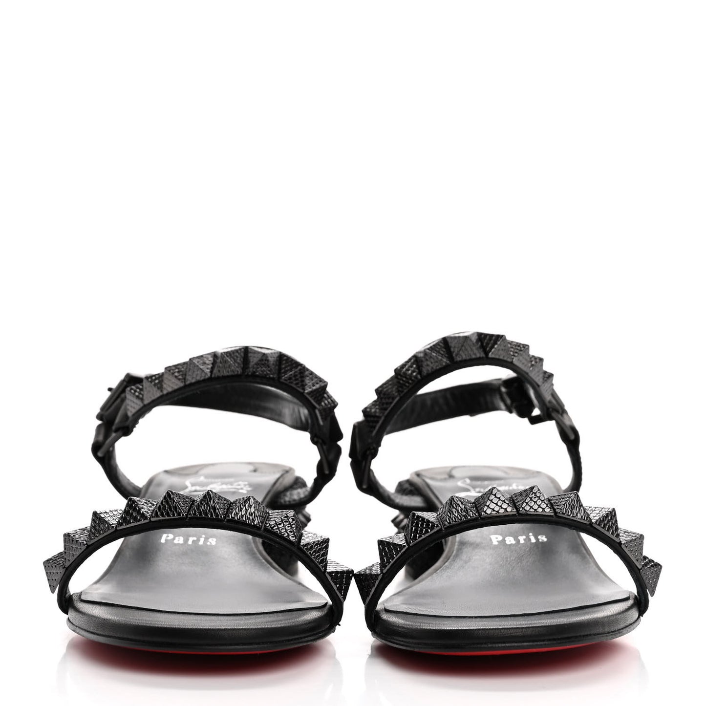 Waxed Calfskin Pyrasand 30mm Strappy Sandals 38 Black