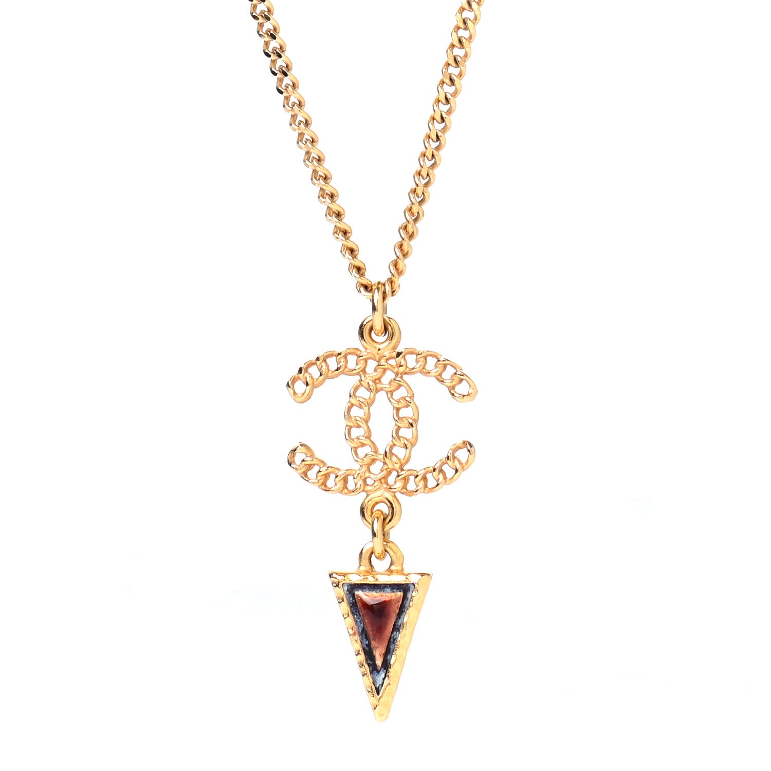 Chanel Enamel Chain CC Necklace Gold Multicolor 4 of 7