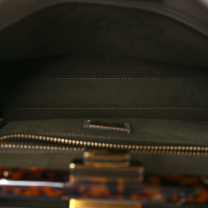 Fendi Vitello Seta Plexiglass Tortoise Medium Peekaboo Iconic Satchel Tortora 5 of 9