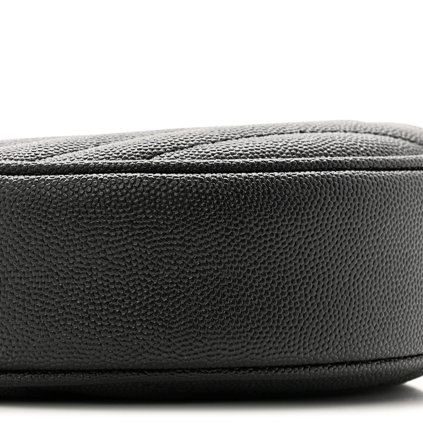 Grain De Poudre Matelasse Chevron Quilted Round Vinyle Camera Bag Black