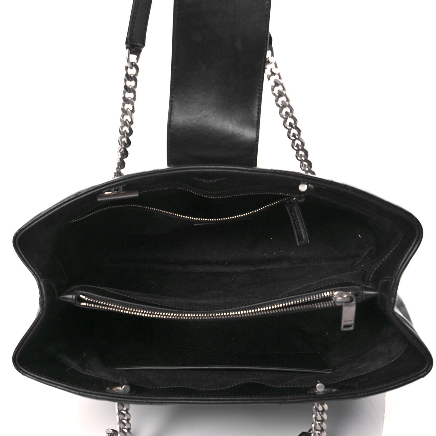 Calfskin Y Quilted Monogram Large Loulou Shopper Black