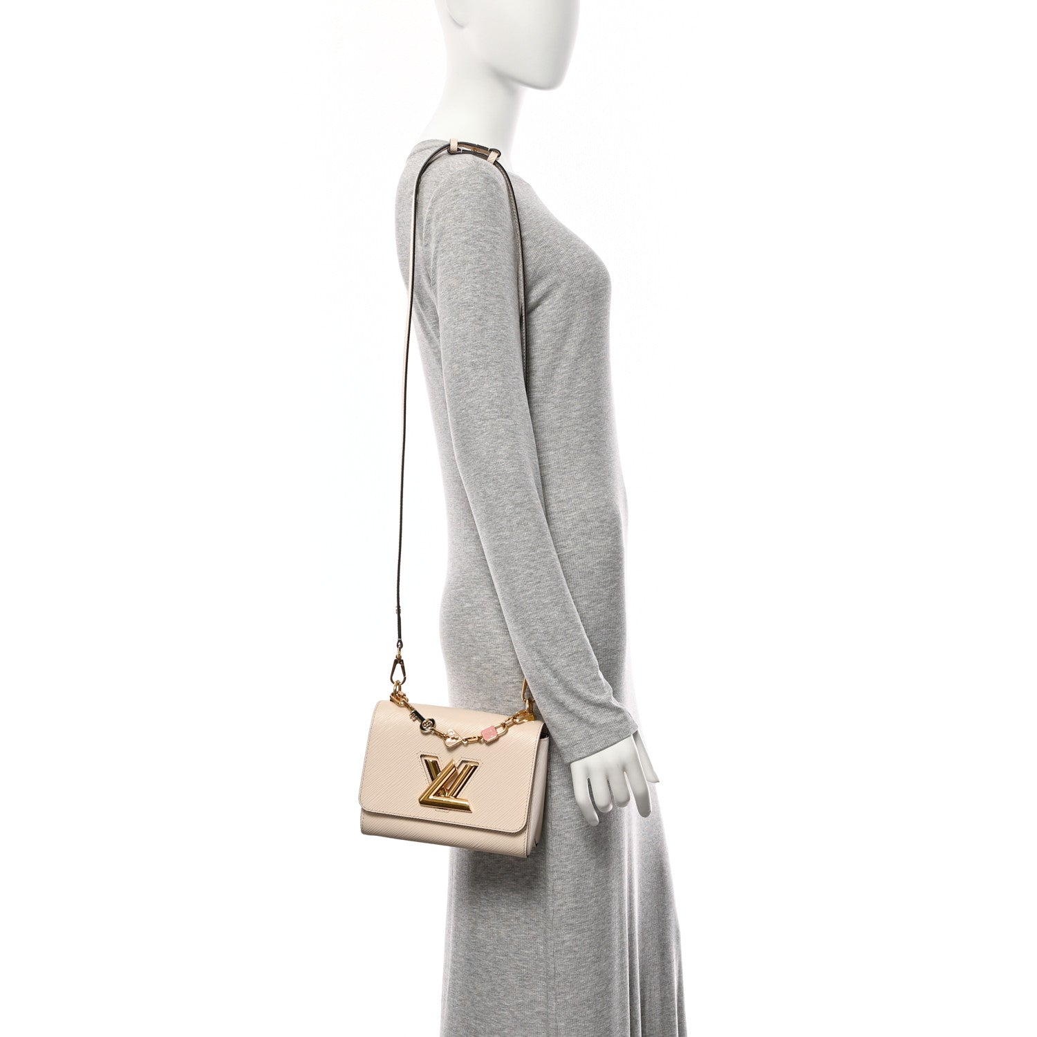 Louis Vuitton Epi Twist Bi-Color Chain Shoulder Bag PM Quartz White 2 of 10
