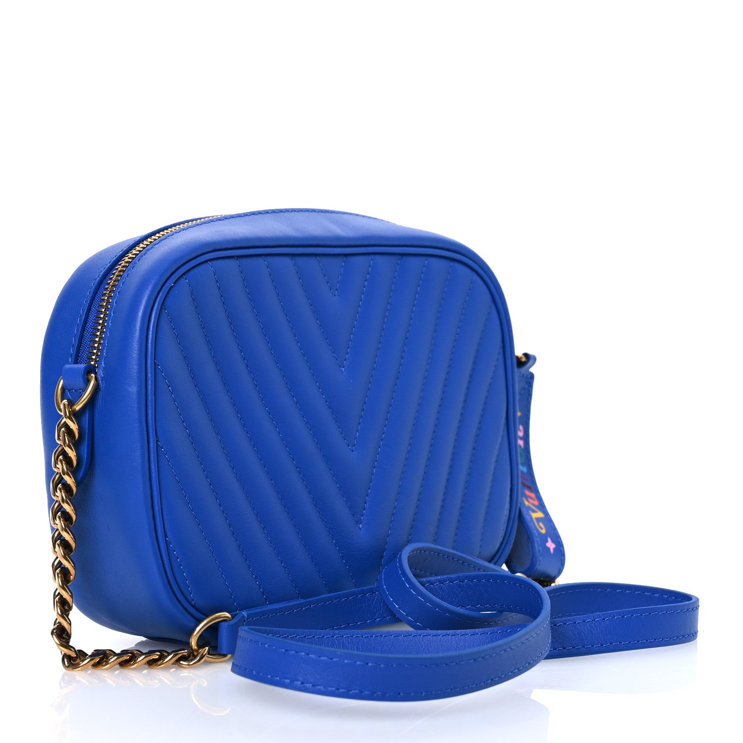 Louis Vuitton Calfskin New Wave Camera Bag Bleu Neon 3 of 12
