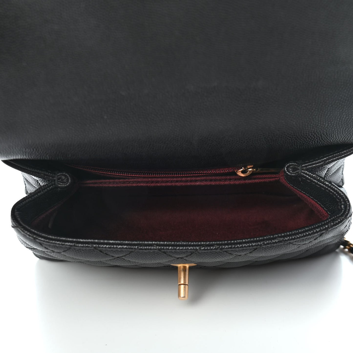 Caviar Quilted Mini Coco Handle Flap Black