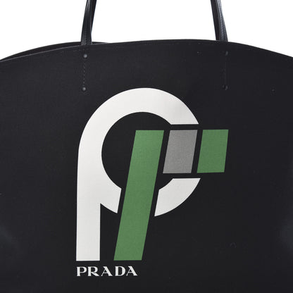 Prada Canvas Racing Logo Tote Black 10 of 12