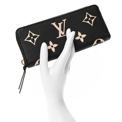 Louis Vuitton Empreinte Monogram Giant Clemence Wallet Black Beige 2 of 7