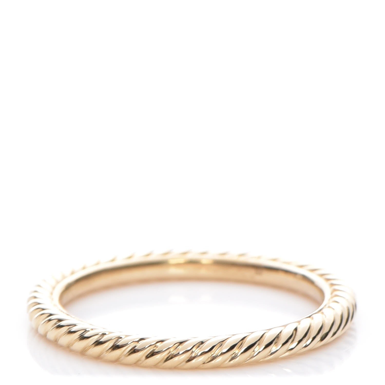 David Yurman 18K Yellow Gold 2mm Cable Classics Stackable Band Ring 54 6.75 1 of 5