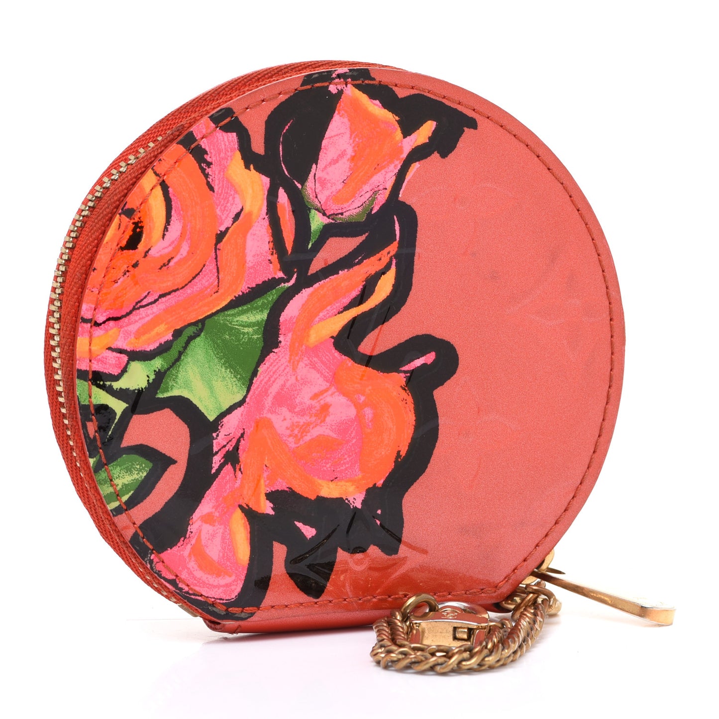 Vernis Roses Chapeau Coin Purse Orange Sunset