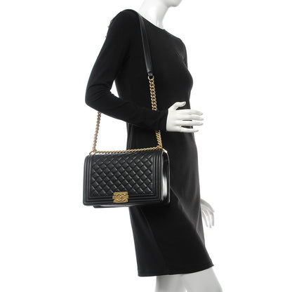 Chanel Lambskin Quilted New Medium Boy Flap Black 2 of 8