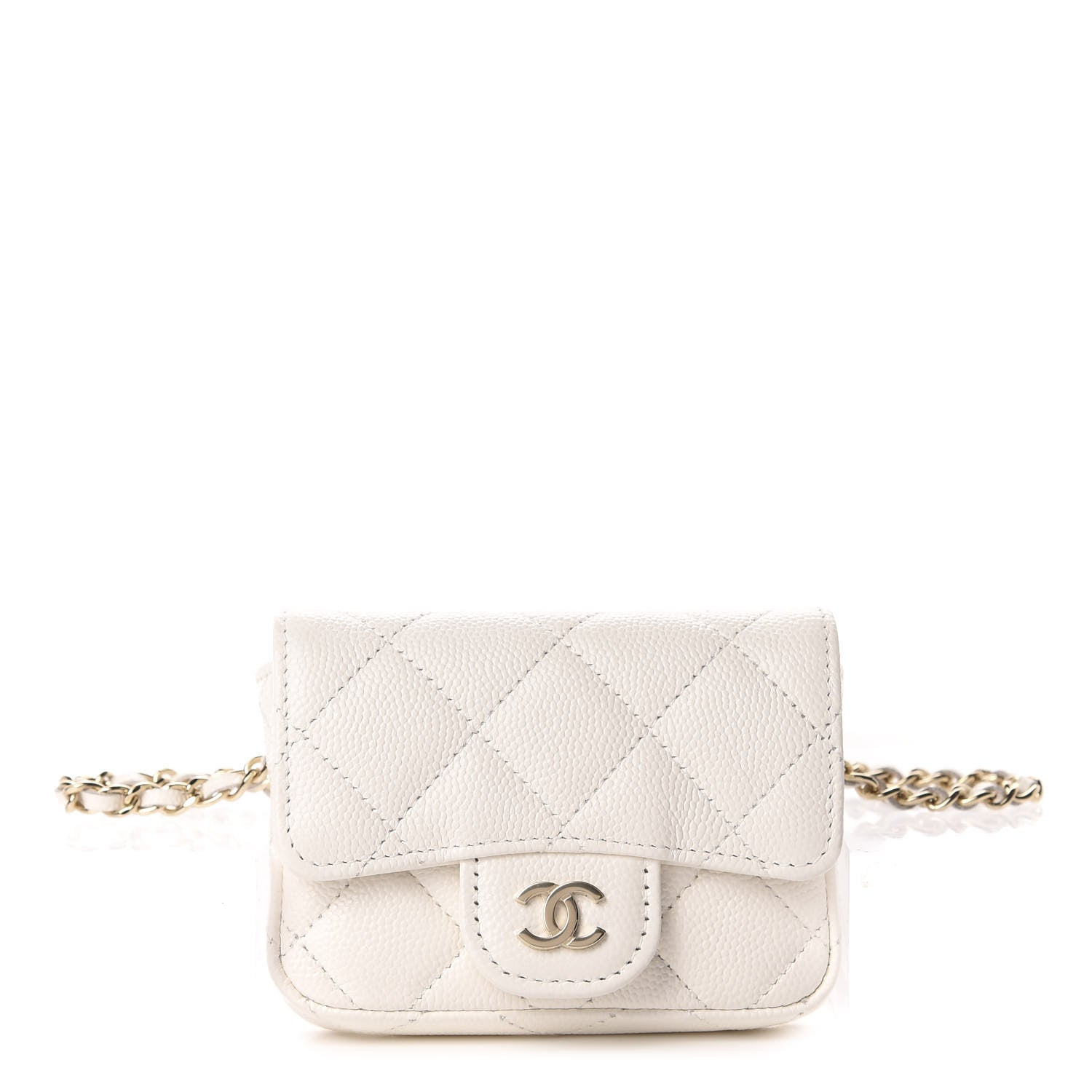 Chanel Caviar Quilted Belt Bag White 1 of 12
