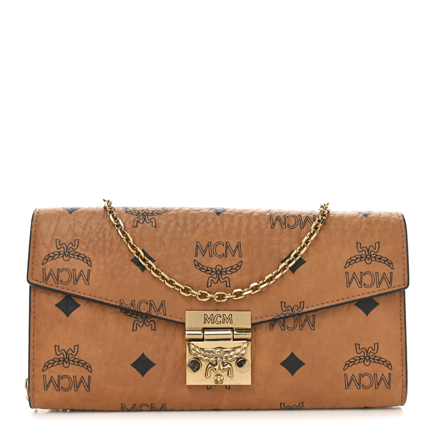 Visetos Large Patricia Wallet On Chain Cognac