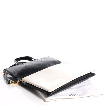 Celine Calfskin Folded Cabas Black White 5 of 9