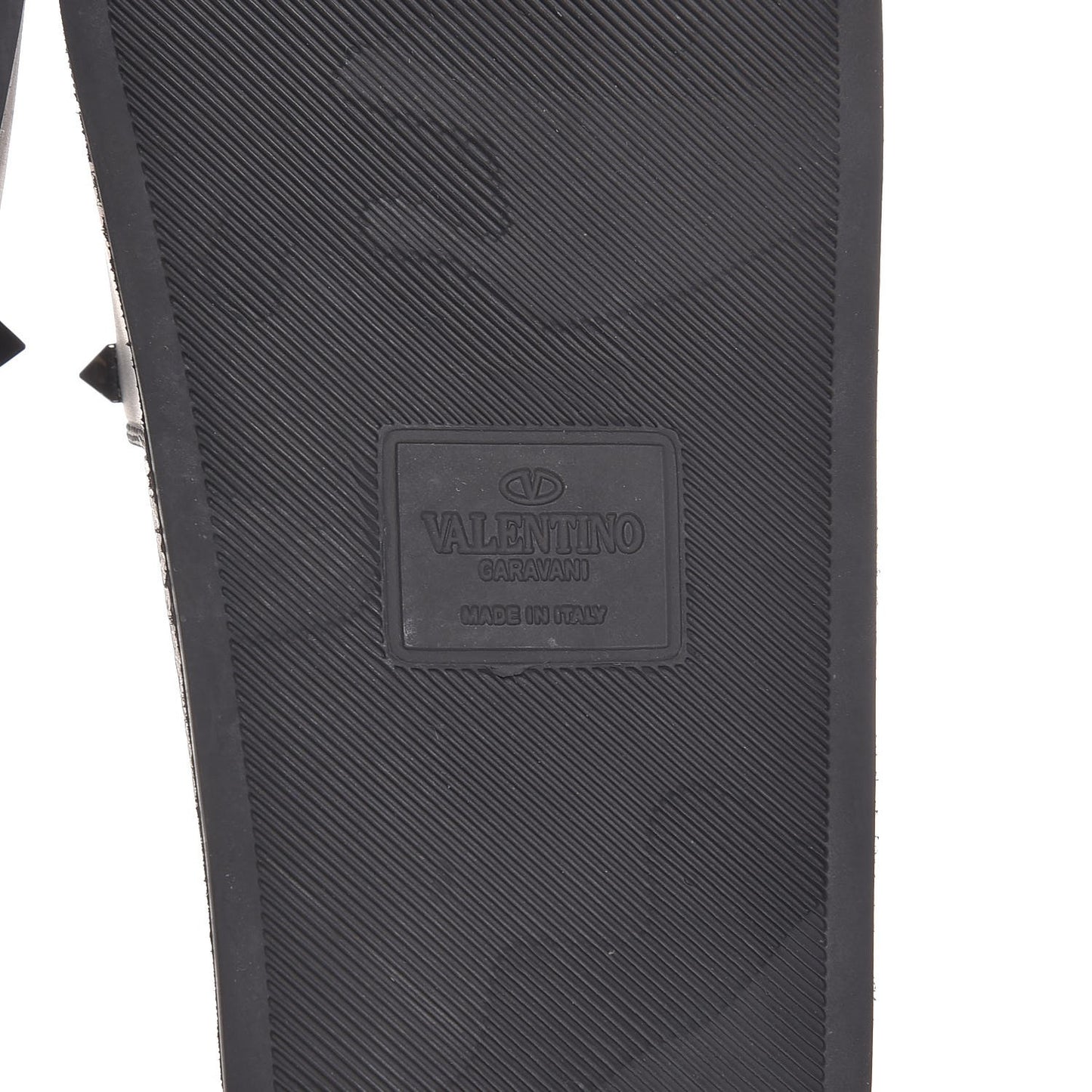 Rubber Rockstud Slide Sandals 38 Black
