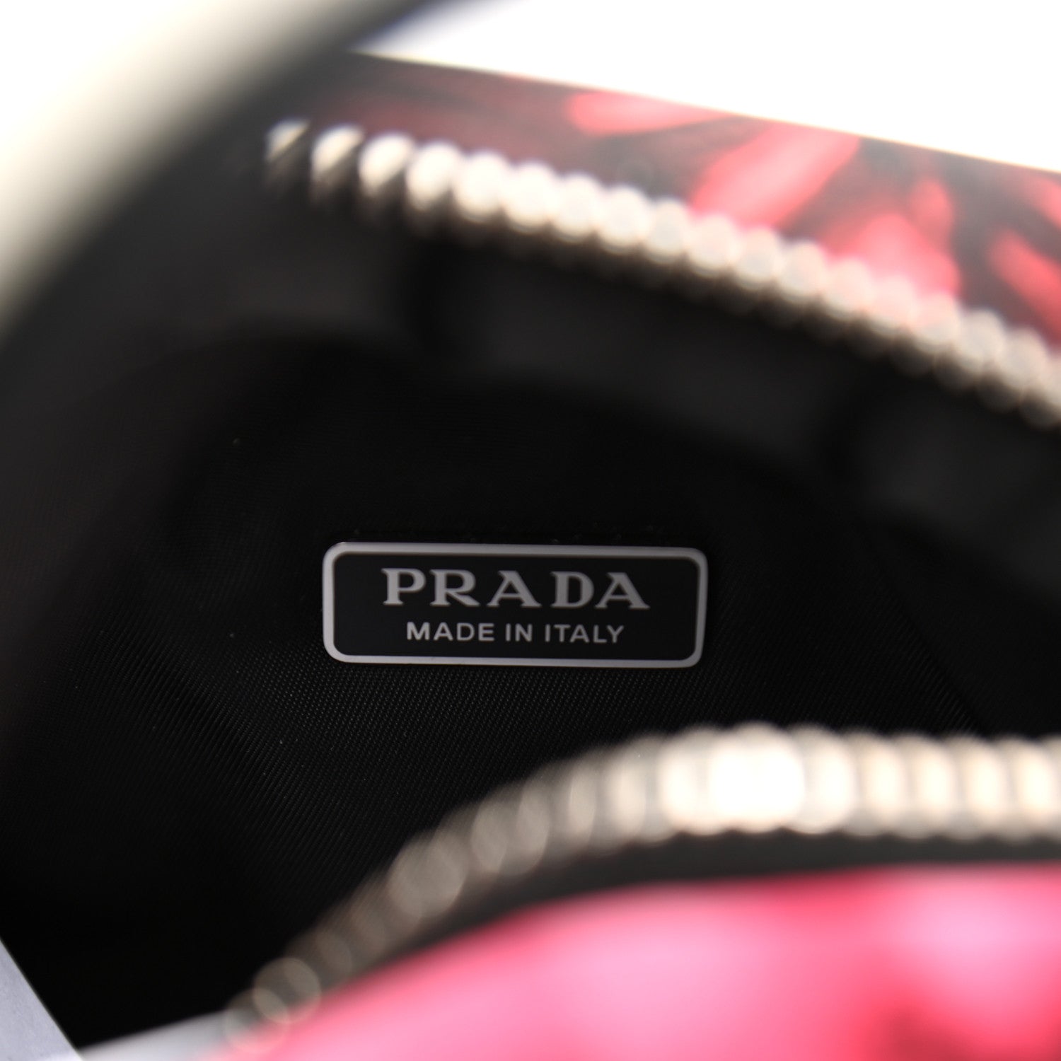 Prada Tessuto Nylon Roses Print Pocket Top Handle Cargo Bag Pink 7 of 13