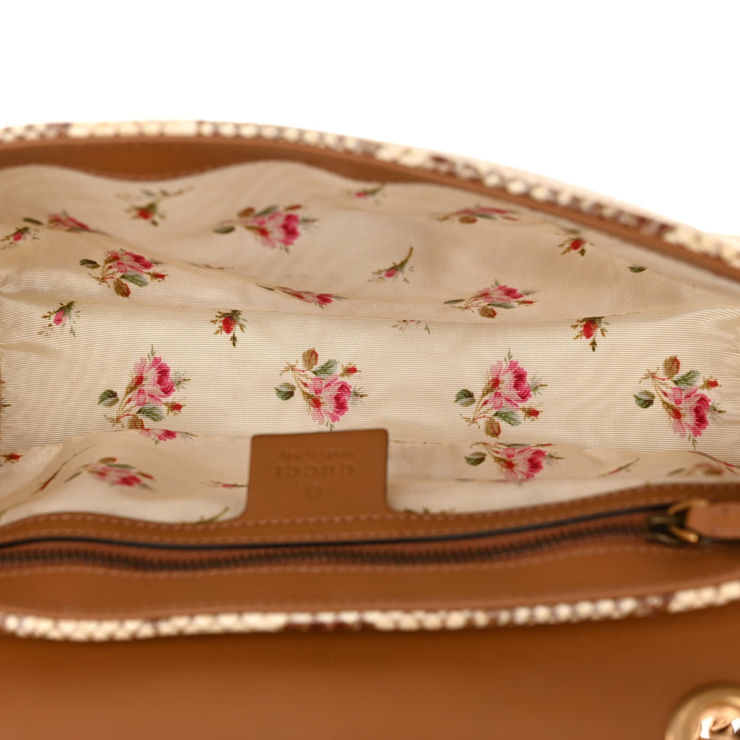 Raffia Elaphe Matelasse Small GG Marmont Shoulder Bag Natural Cream Brown
