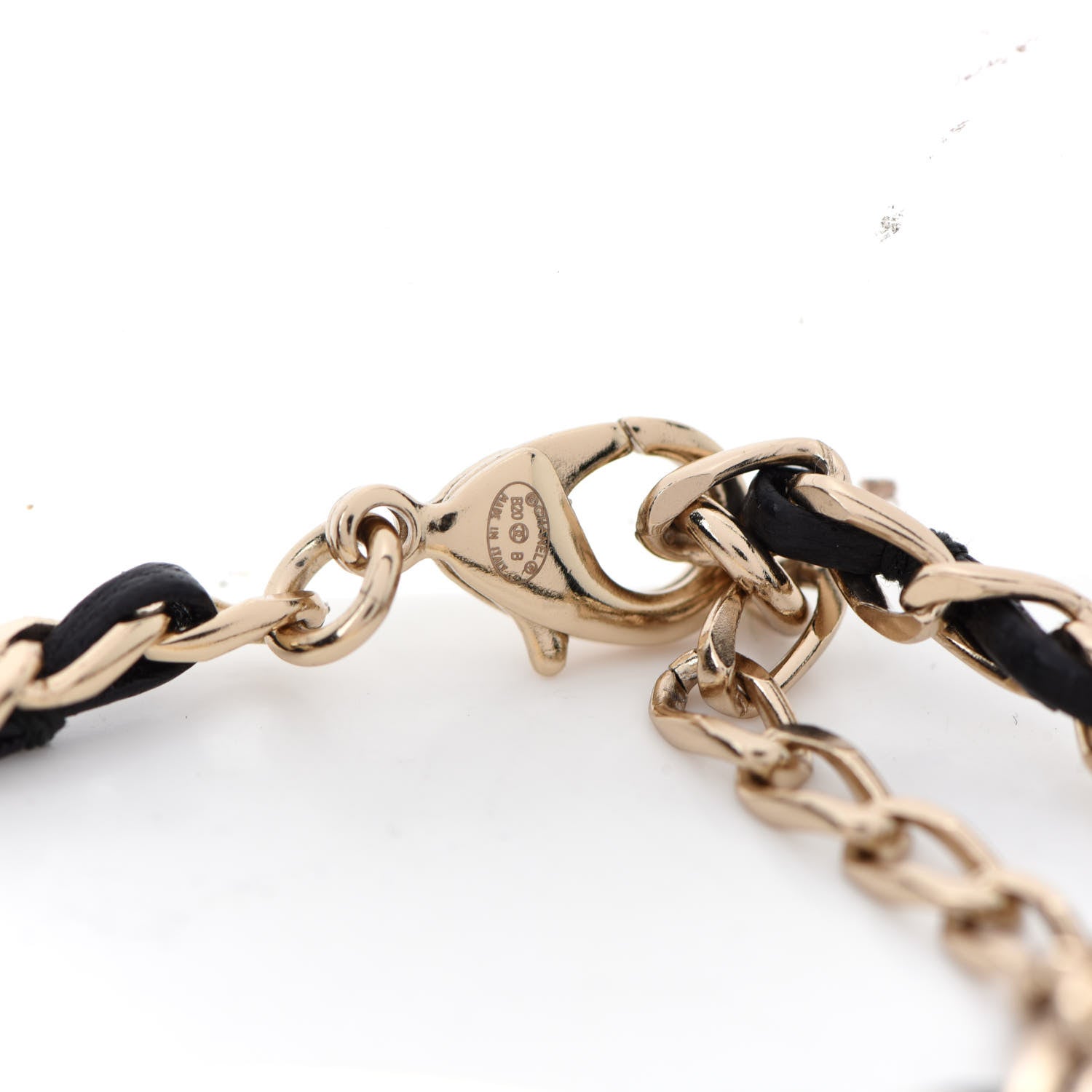 Chanel Metal Lambskin Crystal Sergeant Chanel Bracelet Gold 4 of 5