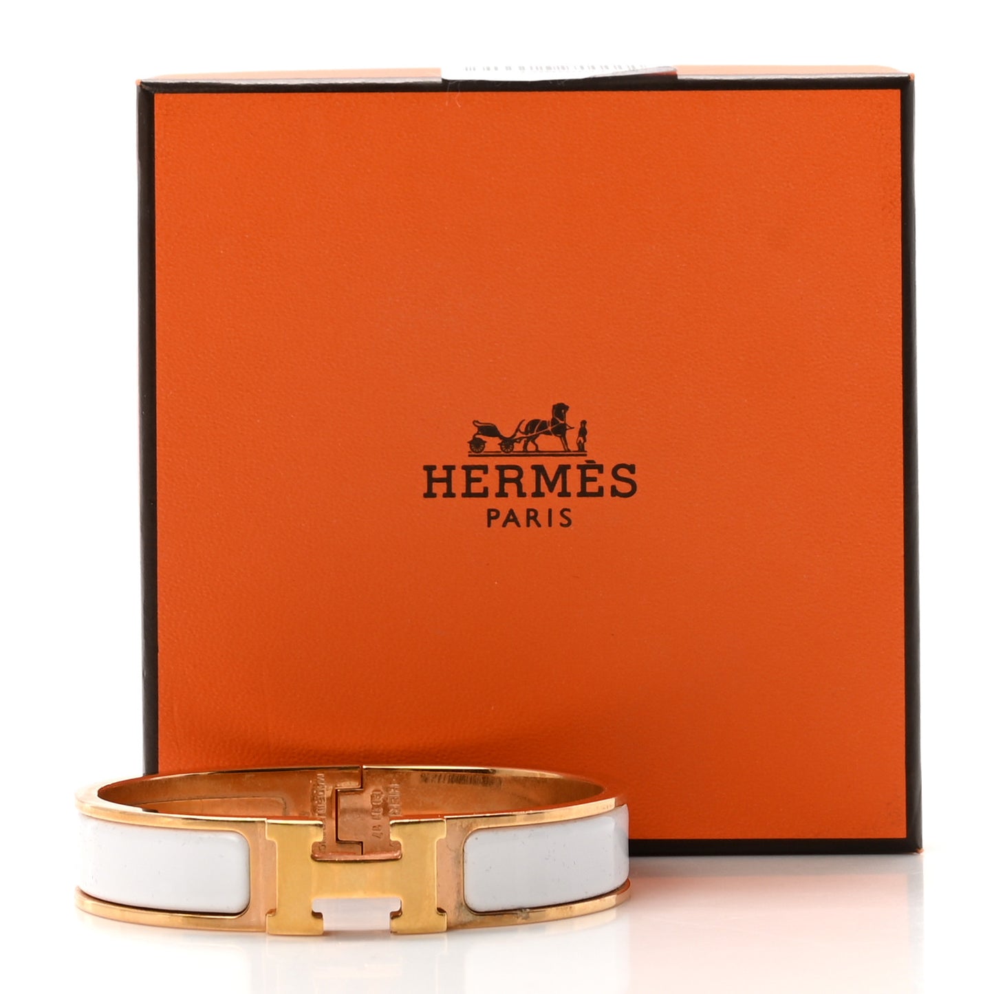Enamel Narrow Clic Clac H Bracelet PM White