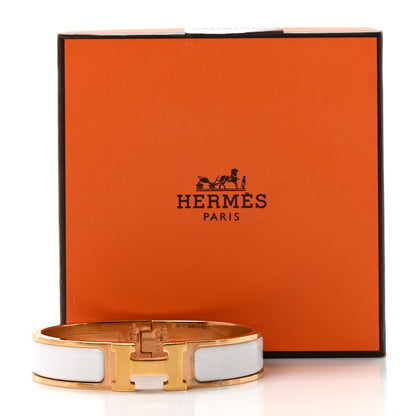 Hermes Enamel Narrow Clic Clac H Bracelet PM White 5 of 5