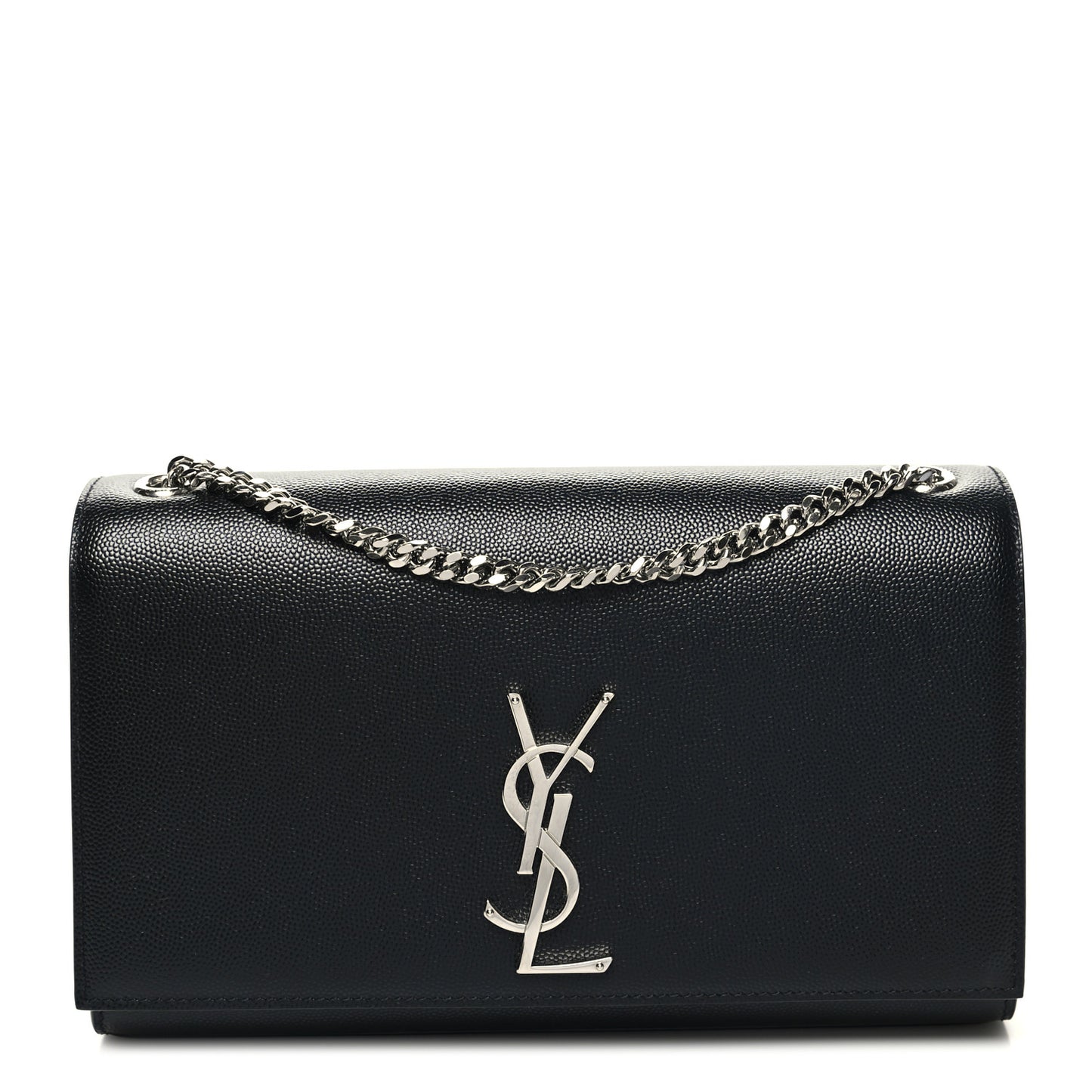Grain De Poudre Medium Classic Monogram Kate Satchel Black