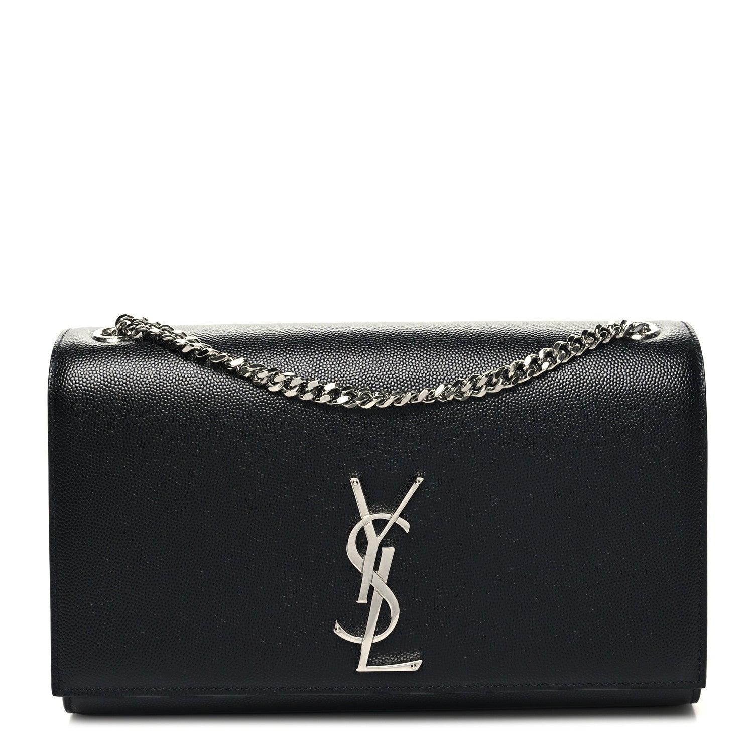 Saint Laurent Grain De Poudre Medium Classic Monogram Kate Satchel Black 1 of 9