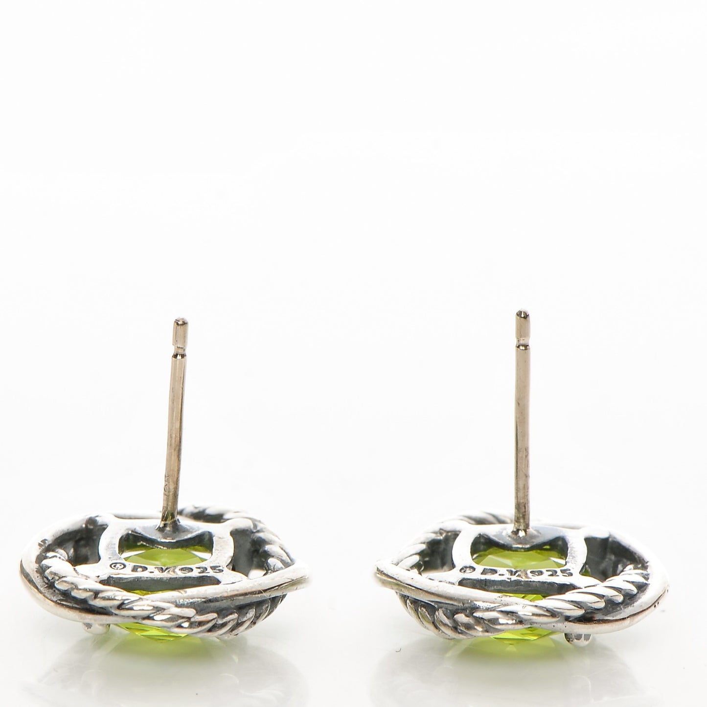 Sterling Silver Peridot 7mm Infinity Earrings
