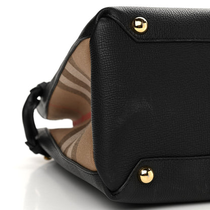 Burberry Grainy Calfskin House Check Large Banner Tote Black 10 of 12