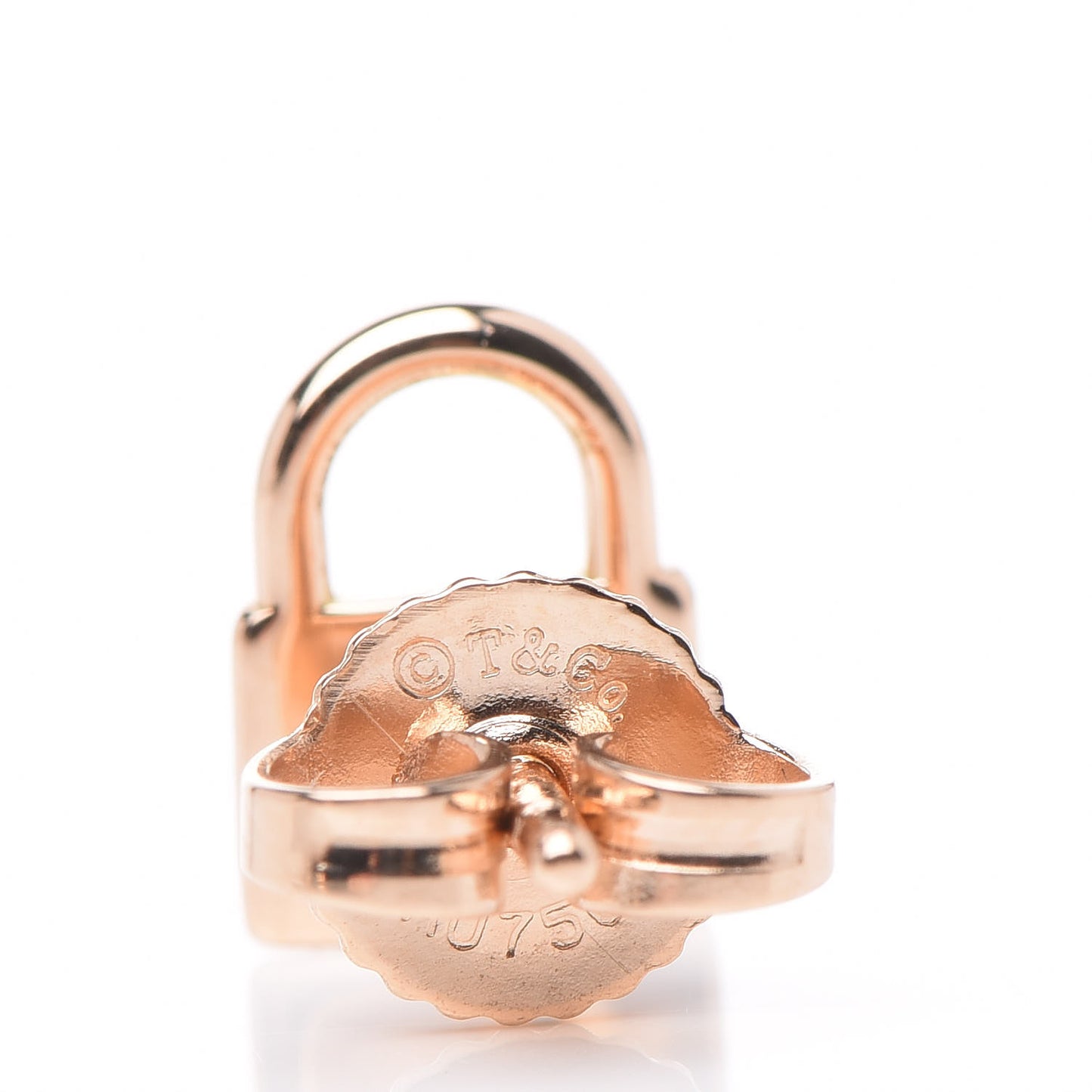 18K Rose Gold Mini Lock Earrings