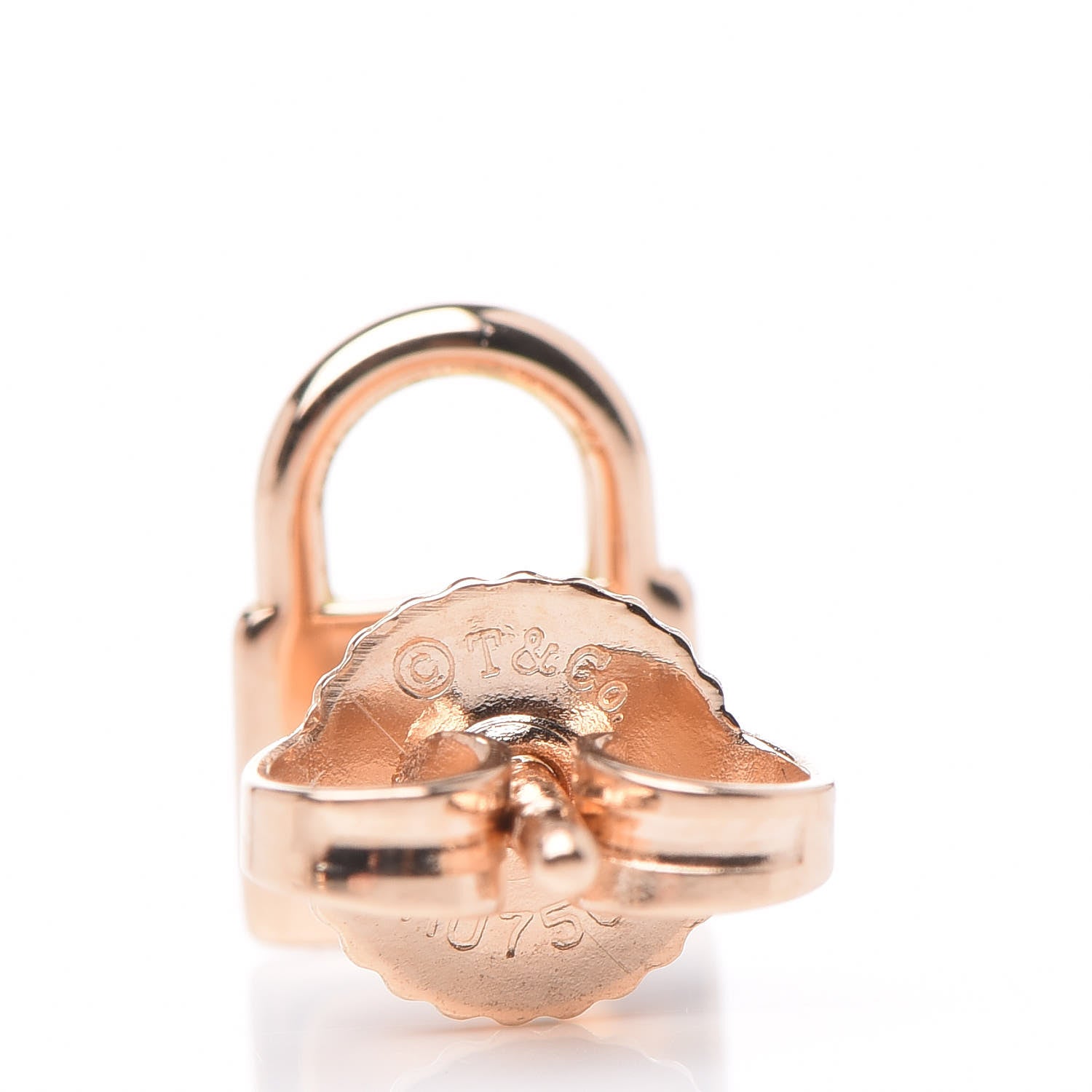 Tiffany 18K Rose Gold Mini Lock Earrings 4 of 7
