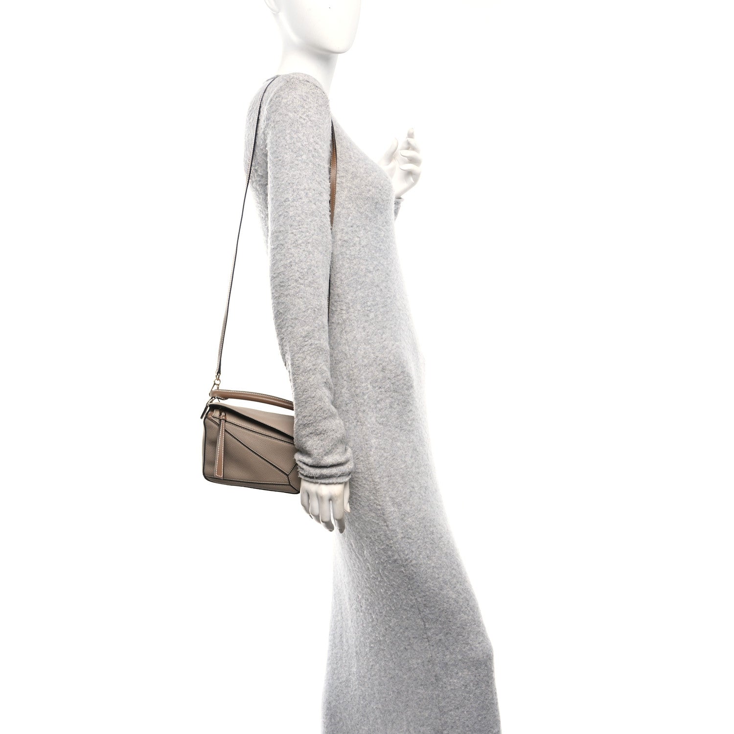 Loewe Calfskin Mini Puzzle Bag Sand Mink 1842646 – FASHIONPHILE
